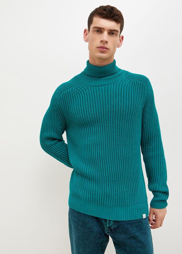 Chandails Liu Jo Woollen Turtleneck Homme Vert | OFE-024173