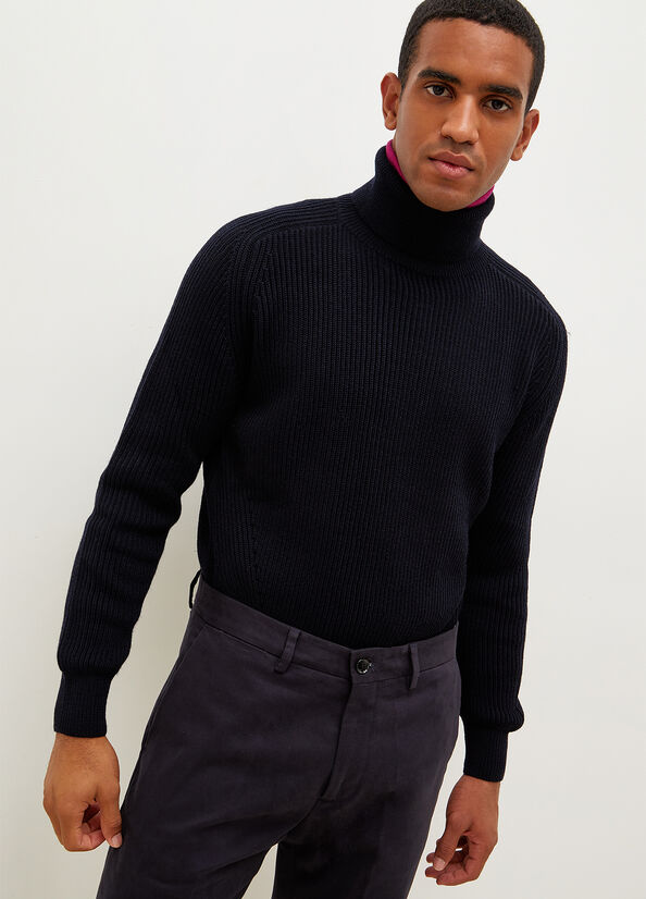 Chandails Liu Jo Woollen Turtleneck Homme Bleu Foncé | VPH-842096