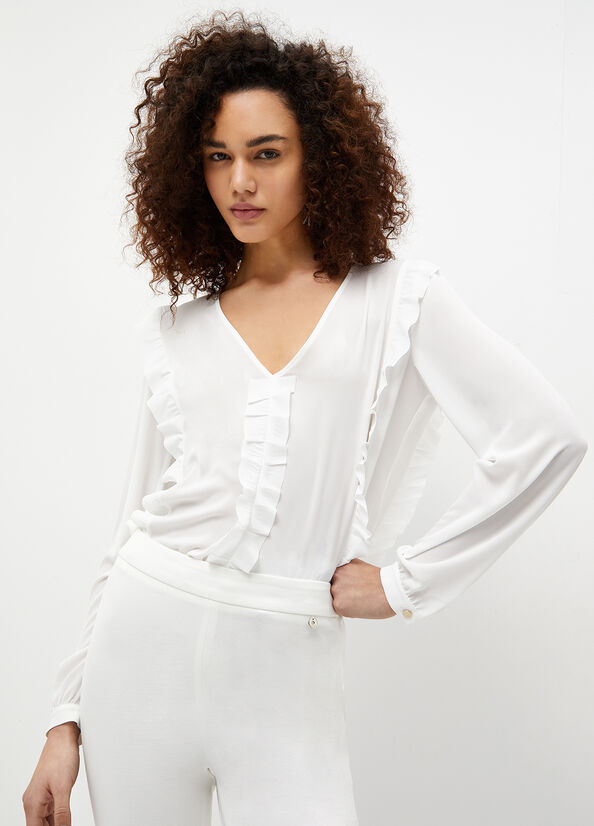 Chemises Liu Jo Eco-Friendly Blouse Femme Blanche | FKZ-374812