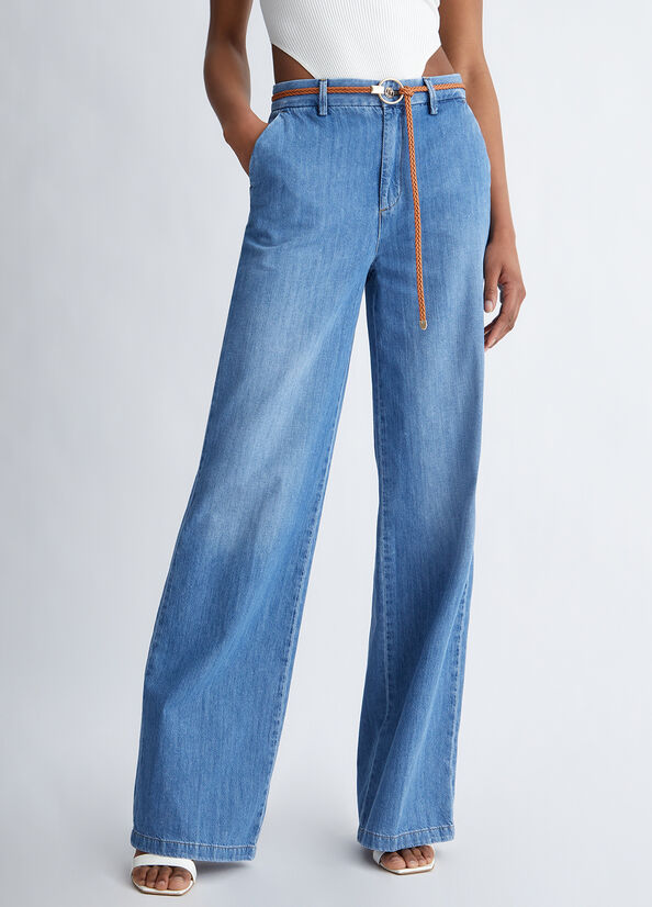 Jean Droit Liu Jo Denim Femme Bleu | PGR-678359