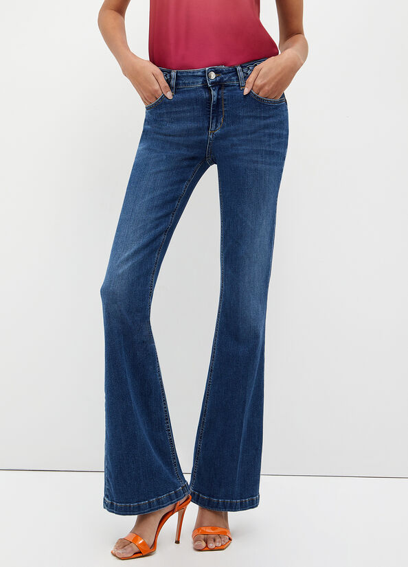 Jean Droit Liu Jo Stretch Denim Femme Bleu | MTV-392485