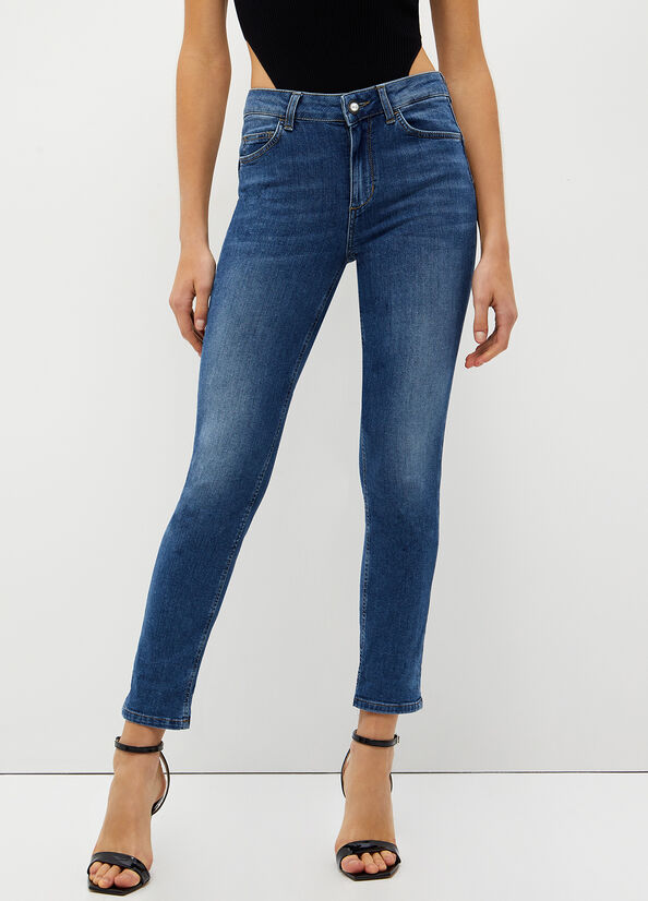 Jean Skinny Liu Jo Bottom Up Femme Bleu Foncé | ALK-206583