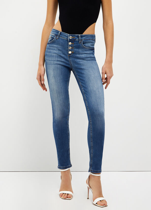 Jean Skinny Liu Jo Bottom Up Femme Bleu Foncé | AWY-713495