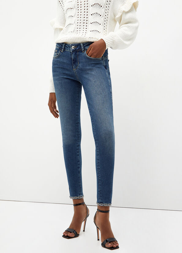 Jean Skinny Liu Jo Bottom Up Femme Bleu Foncé | LGM-950643