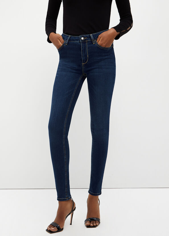 Jean Skinny Liu Jo Bottom Up Femme Bleu Foncé | TCW-804621