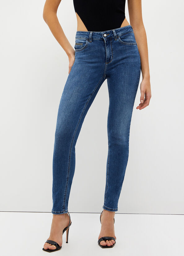 Jean Skinny Liu Jo Bottom Up Femme Bleu Foncé | YJD-739608