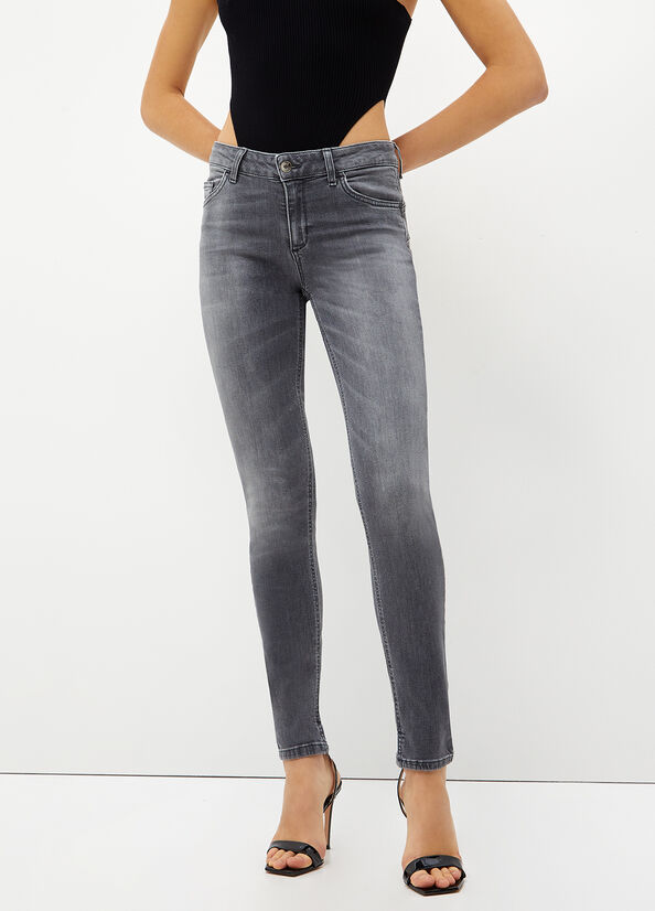 Jean Skinny Liu Jo Bottom Up Femme Grise | LUF-659103