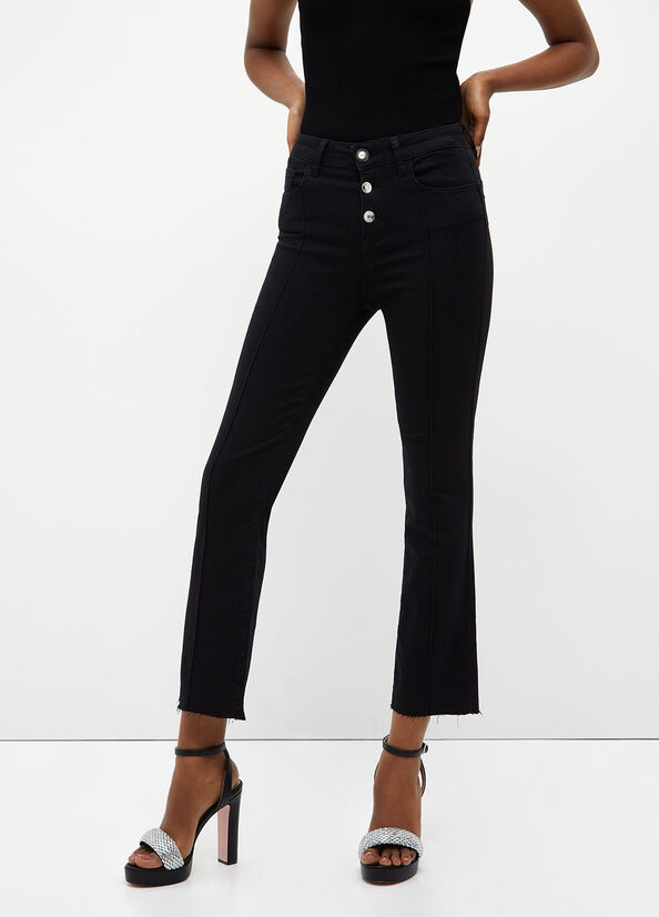 Jean Skinny Liu Jo Cropped Bottom Up Femme Noir | YMI-910357