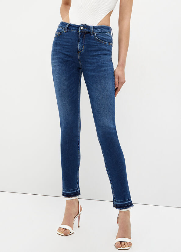 Jean Skinny Liu Jo Eco-Friendly Femme Bleu Foncé | LTD-356714