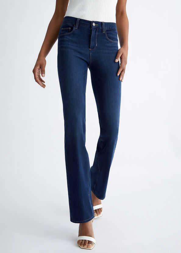 Jean Skinny Liu Jo cut Bottom Up Femme Bleu Foncé | KWC-786493