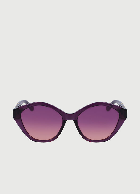 Lunettes de Soleil Liu Jo With Jewel Chains Femme Violette | EWP-621590