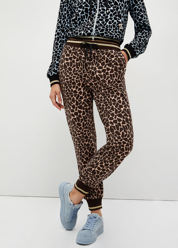 Pantalon Liu Jo Animal-Print Jogging Femme Marron | TNZ-275630