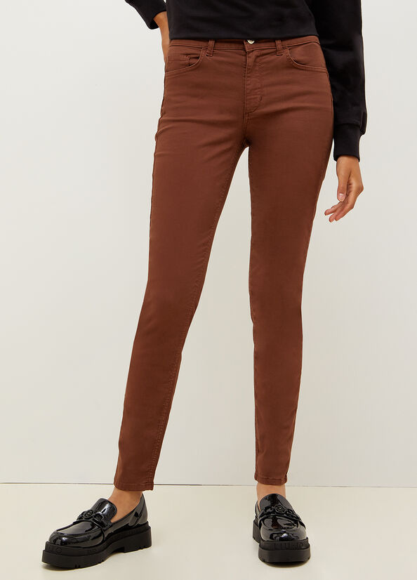 Pantalon Liu Jo Bottom Up Mince Femme Marron | NSV-815796