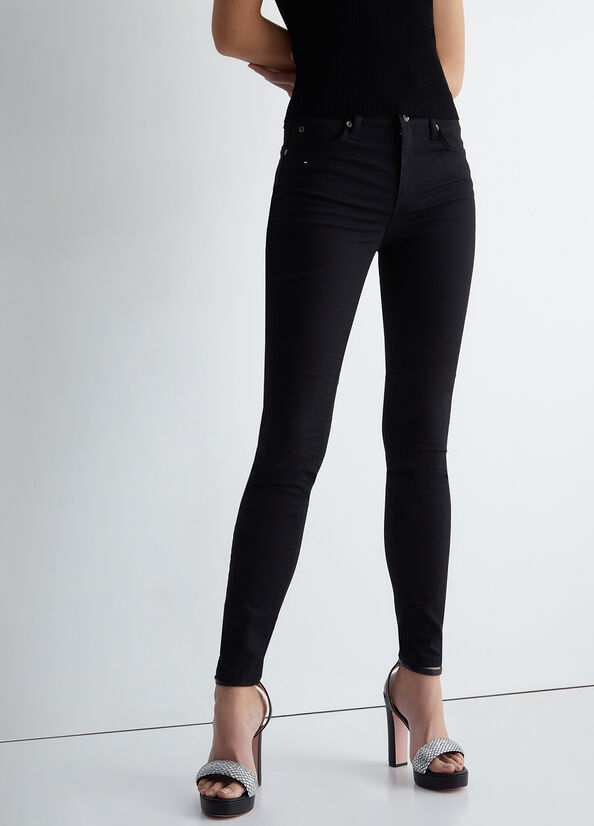 Pantalon Liu Jo Bottom Up Twill Femme Noir | XFS-403269