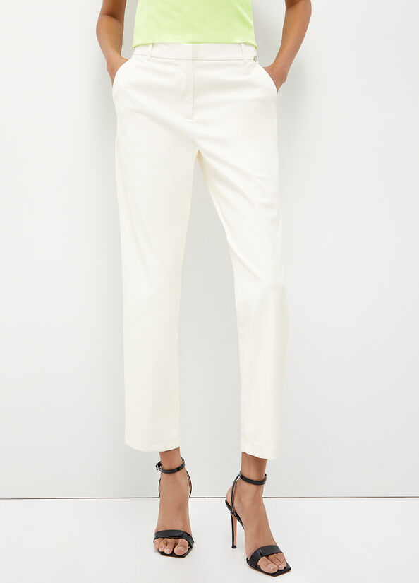 Pantalon Liu Jo Fabric Femme Blanche | DGQ-392085