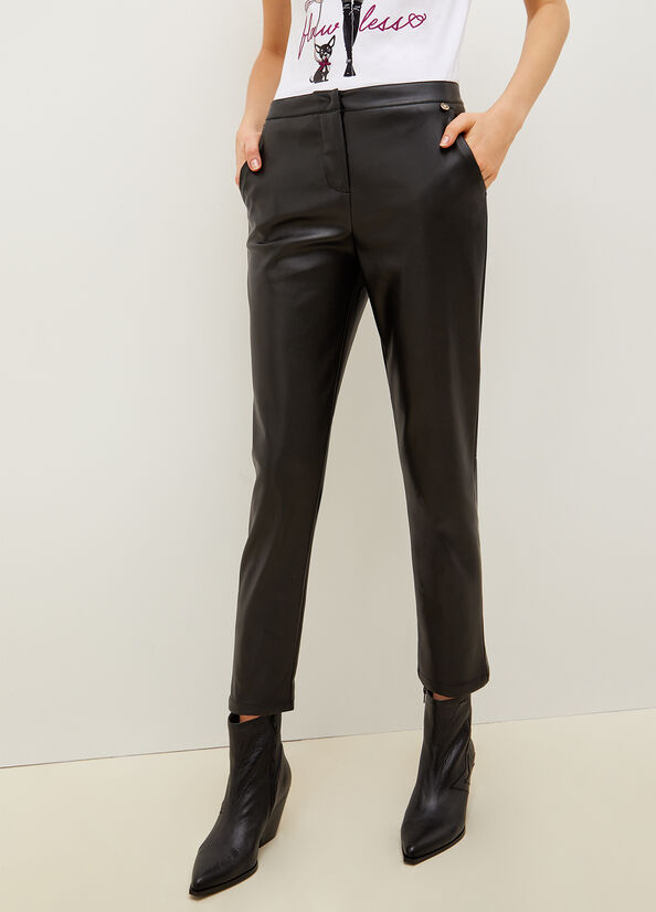 Pantalon Liu Jo Fabric Femme Noir | VCM-762108