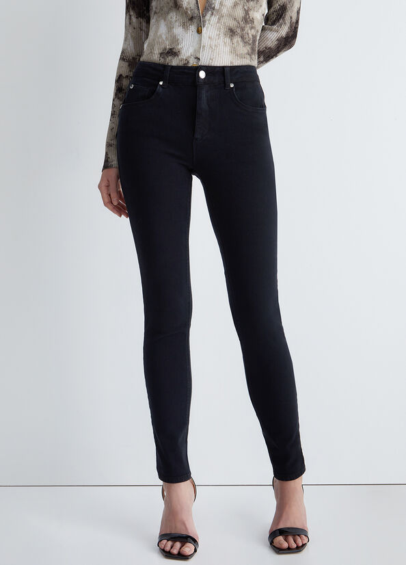 Pantalon Liu Jo High-Waisted Bottom Up Femme Noir | KEG-401569