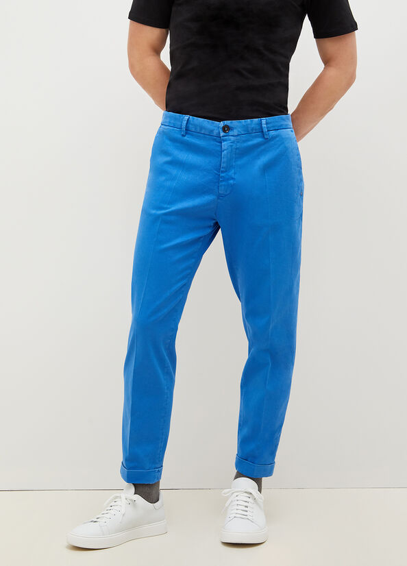 Pantalon Liu Jo Regular Fit Chinos Homme Bleu Royal Bleu | QSN-254063