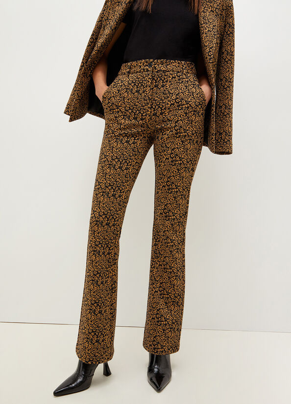 Pantalon Liu Jo Stretch Coton Blend Animal Print Femme Marron | QKC-750341