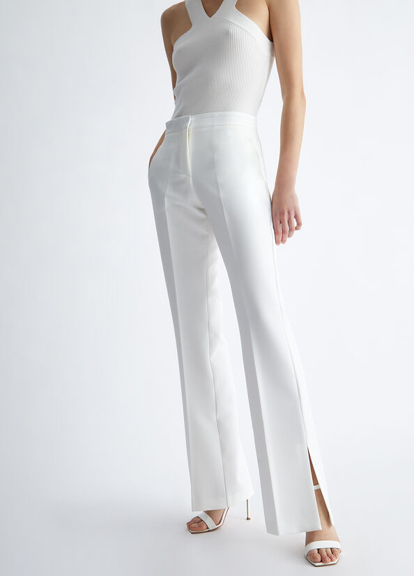 Pantalon Liu Jo Stylish White With Slits Femme Blanche | FLN-508147