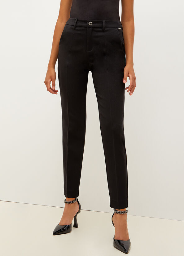 Pantalon Liu Jo Twill Chinos Femme Noir | FYR-789546