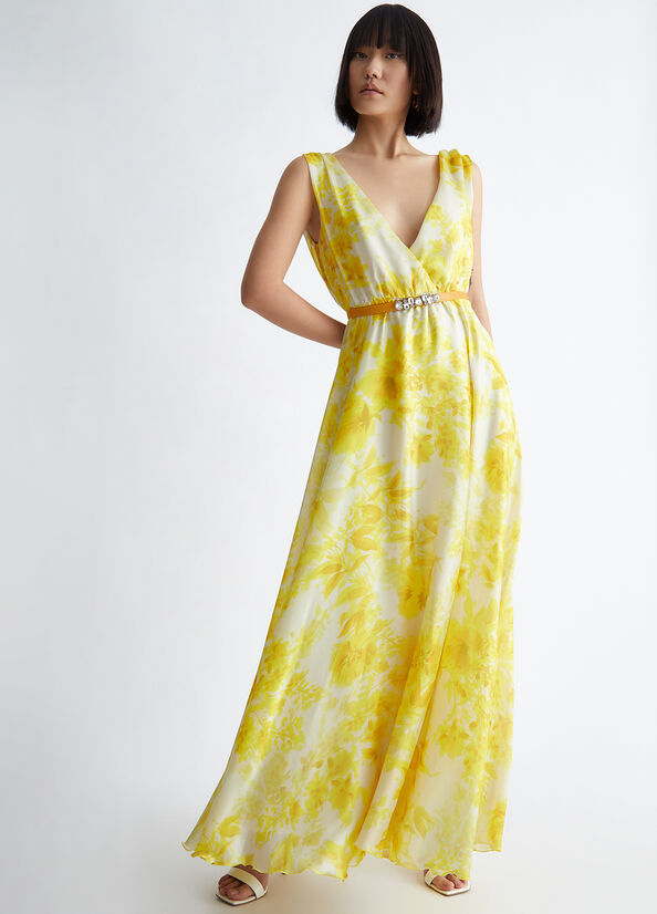 Peignoir Liu Jo Floral Formal Femme Jaune | DOX-942013