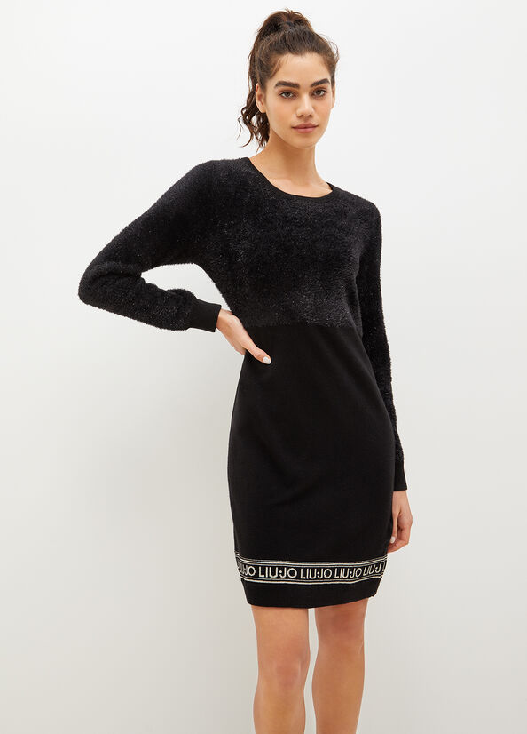 Peignoir Liu Jo Lurex® Knit Femme Noir | EUL-174263