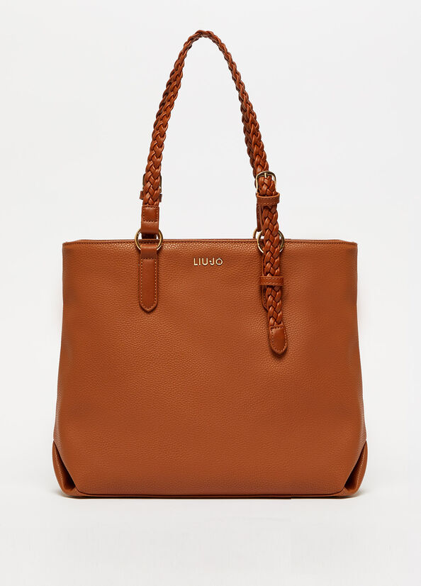 Sac Shopping Liu Jo Eco-Friendly Femme Marron | MHZ-239876