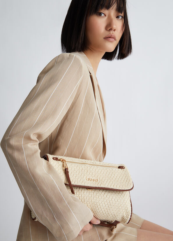 Sac À Main Liu Jo Raffia Femme Beige | FJL-423605