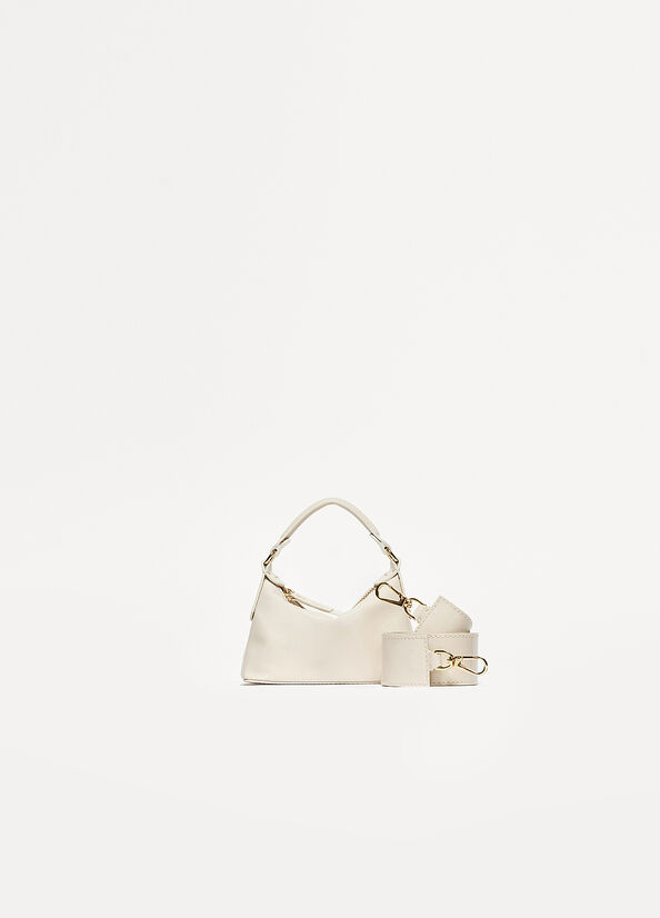 Sacs Crossbody Liu Jo Vernis Cuir Micro Hobo Femme Blanche | QUW-956021