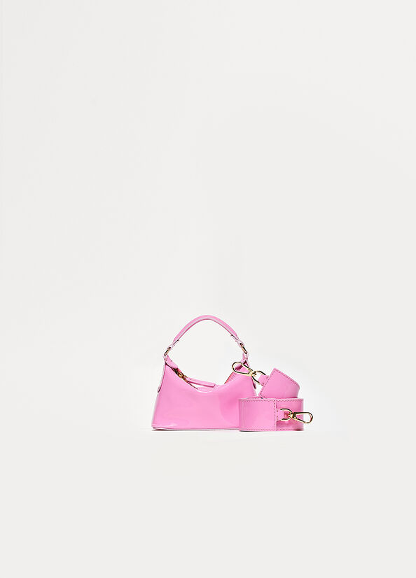 Sacs Crossbody Liu Jo Vernis Cuir Micro Hobo Femme Rose | STE-218749