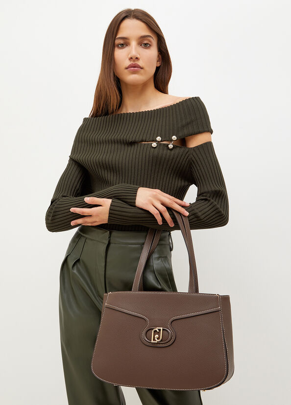 Sacs À Bandoulière Liu Jo Eco-Friendly Femme Marron Foncé | YTL-735860