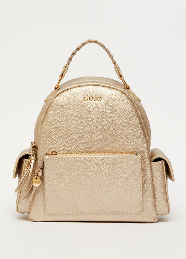 Sacs À Dos Liu Jo Eco-Friendly Femme Doré Clair | OJF-530268