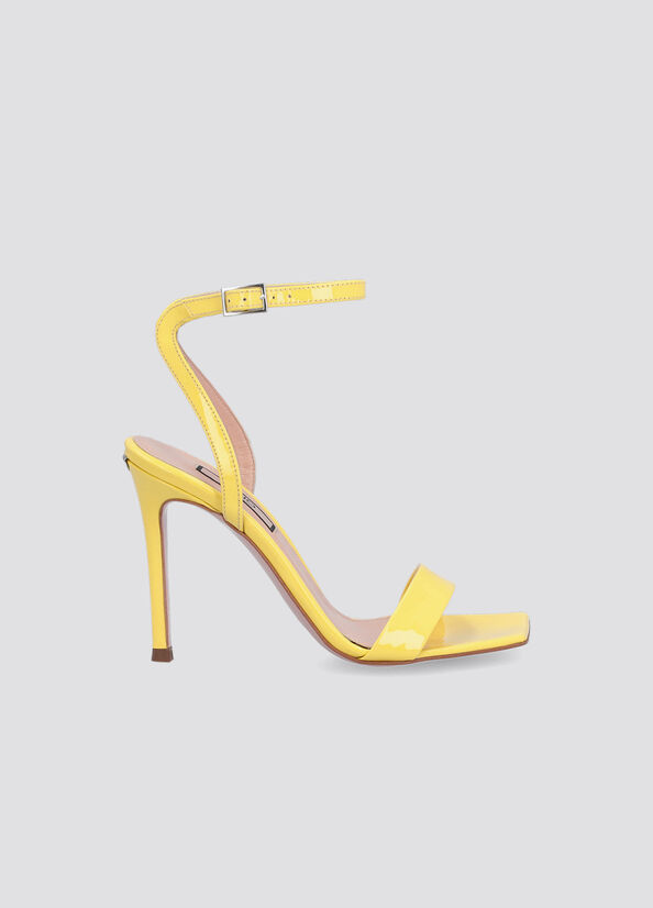 Sandales Liu Jo Vernis Cuir Talons Femme Jaune | ODG-145278