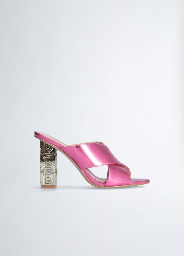 Sandales Liu Jo With Branded Heel Femme Fushia | CVN-619430