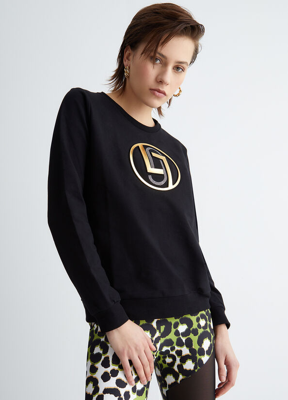 Sweats Liu Jo Eco-Friendly With Logo Femme Noir | MEI-672540