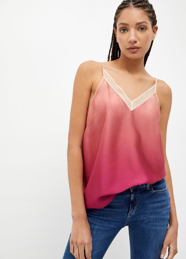 T Shirts Liu Jo Satin Femme Rose | VCU-204897