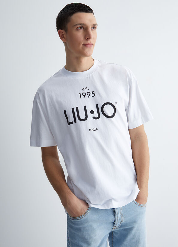 T Shirts Liu Jo With Logo Homme Blanche | EGY-689431