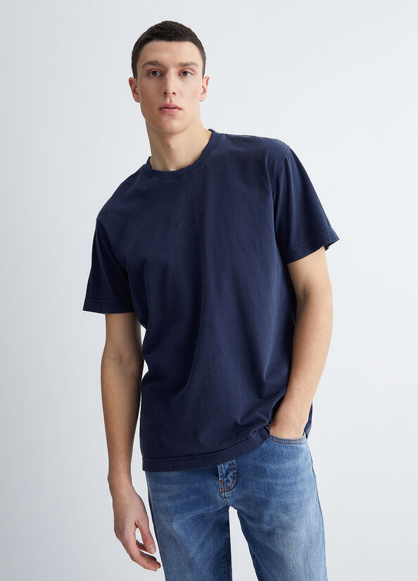 T Shirts Liu Jo With Logo Homme Bleu Foncé | ICE-163285