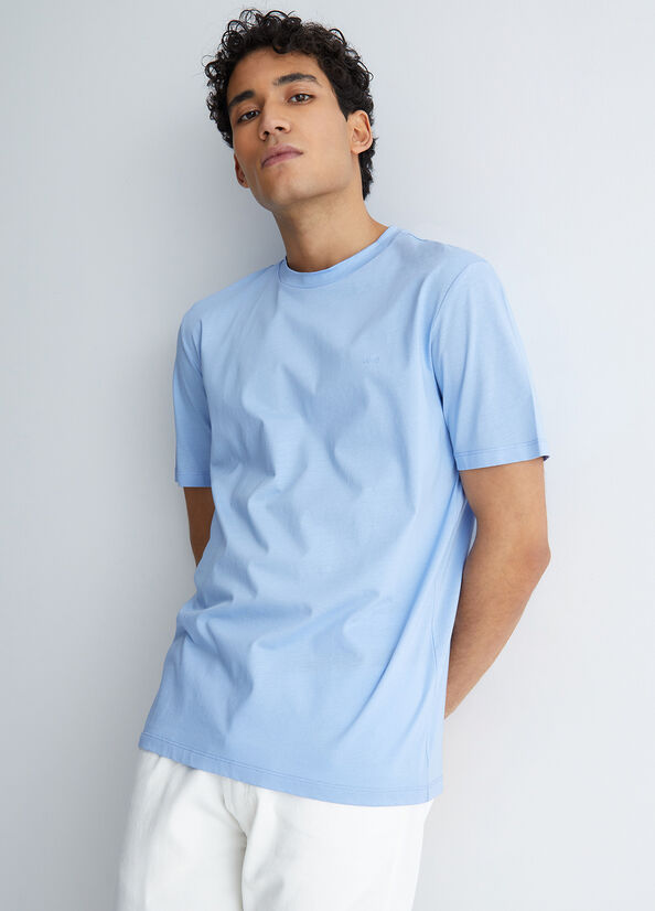 T Shirts Liu Jo With Logo Homme Bleu | IVN-307219