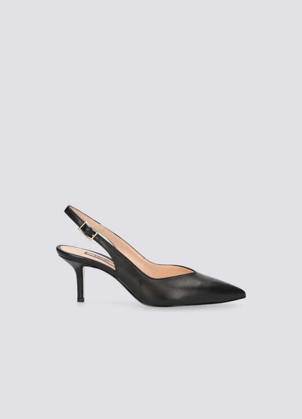 Talons Hauts Liu Jo Cuir Slingback Femme Noir | CUO-623981