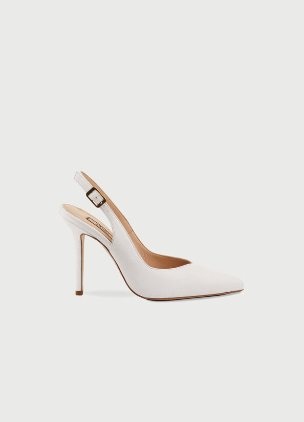 Talons Hauts Liu Jo Cuir Slingback Femme Blanche | ORC-508469