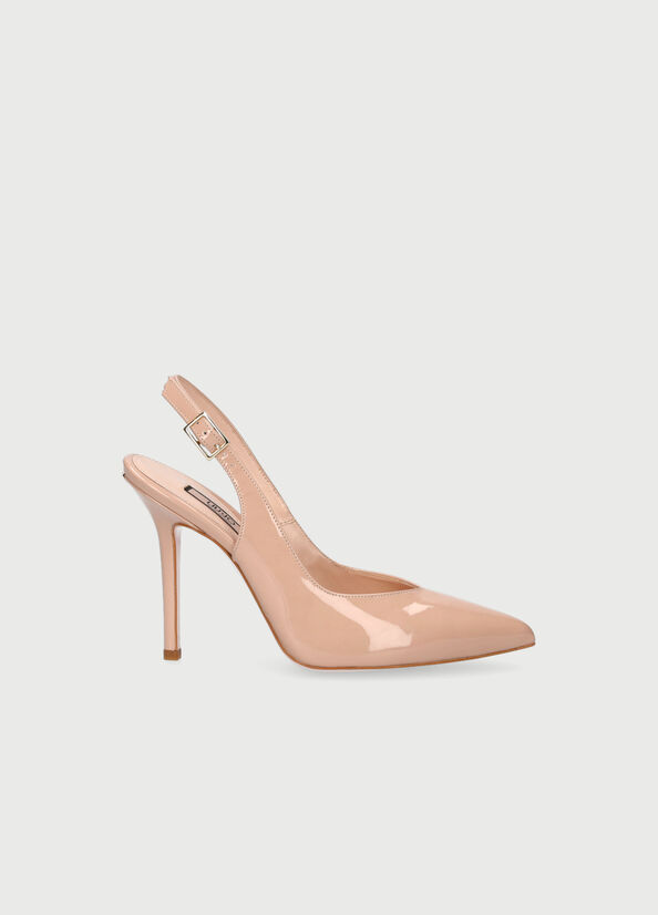 Talons Hauts Liu Jo Vernis Cuir Femme Beige | LVO-243796