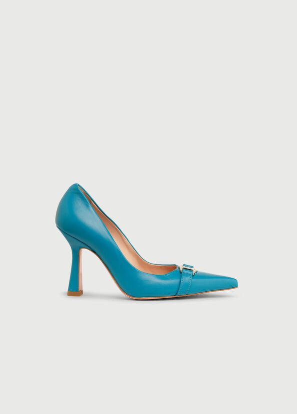 Talons Hauts Liu Jo With Jewel Logo Femme Bleu Foncé | FPG-910453