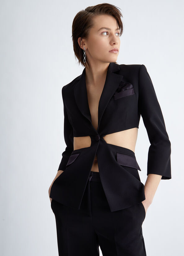 Vestes Liu Jo Blazer With Cut-Out Femme Noir | SYI-182953