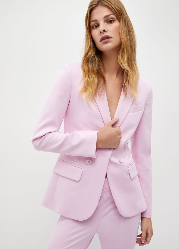 Vestes Liu Jo Stretch Blazer Femme Rose | KJD-430987